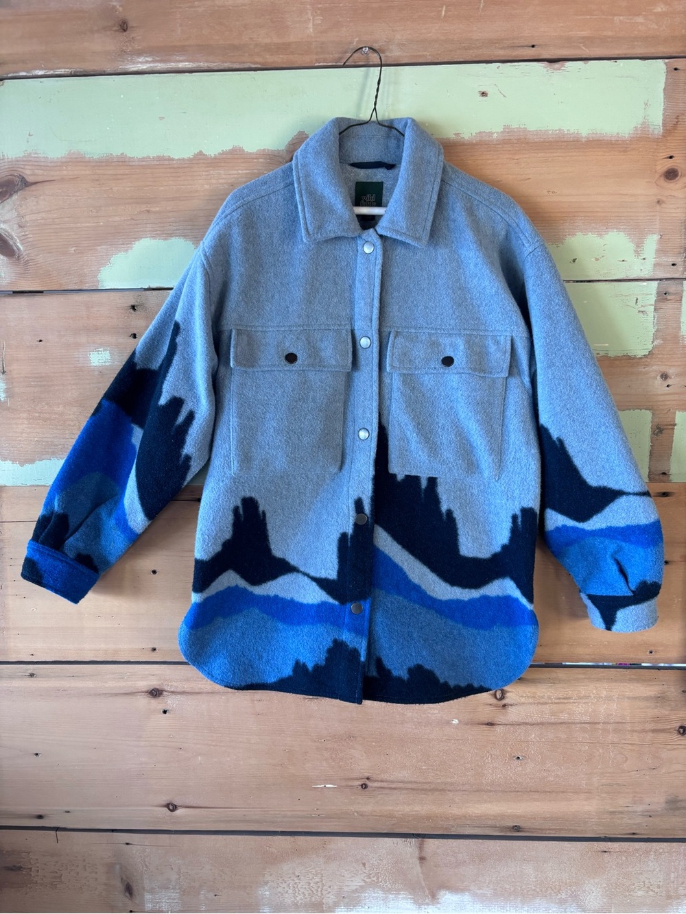 wild fable Gray & Blue Patterned Shacket